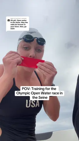Replying to @Courtney Prepping to swim a 10k in 💩 water #thisisajoke #Paris2024 #poopprotest #openwaterswimming 