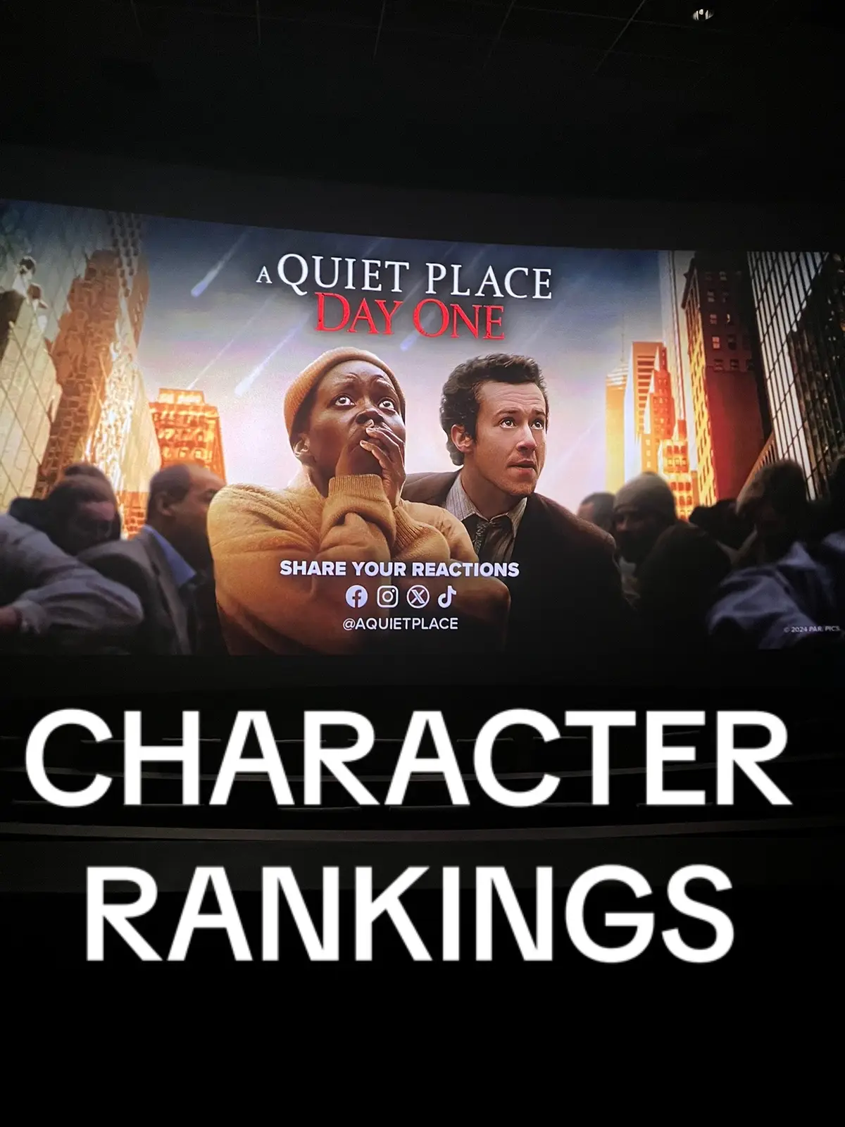 Good film! Seriously though.. I didn’t need to be scafed like that at Joseph Quinn’s introduction. What was your favorite part?  @Paramount Pictures @A Quiet Place: Day One @AMC Theatres @Lupita Nyong’o #lupitanyongo #josephquinn #aquietplacedayone #aquietplace #aquietplace2 #horror #film #horrortok #movie #characterranking #stray #straygame #jumpscare #ranking #trending #johnkrasinski #scarytiktoks #movies #movienight #scared #trend 