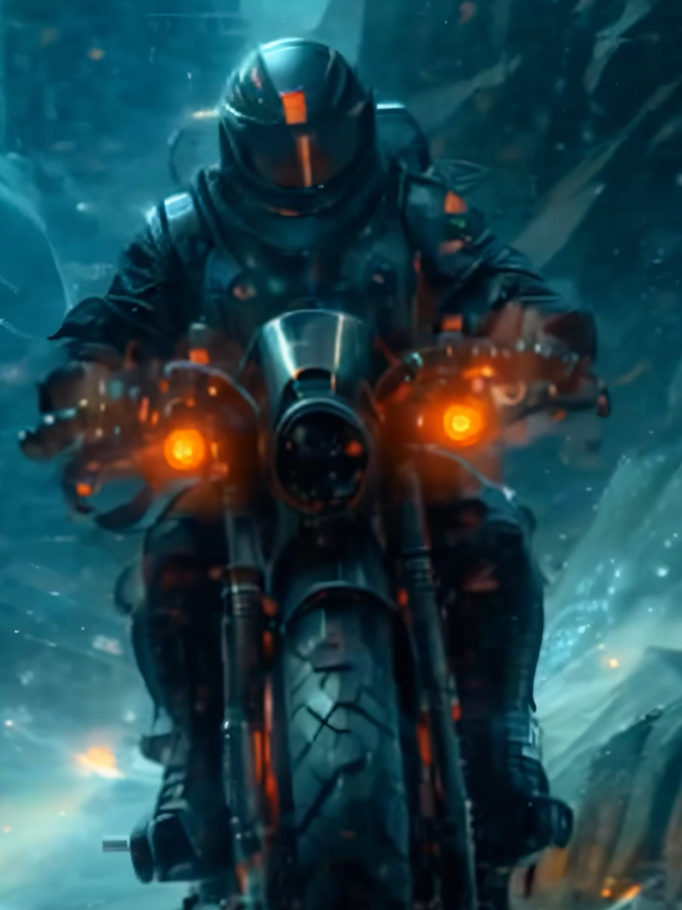 night RIDER #CyberRider #Futuristic #Speed #Motorcycle #SciFi #Thrilling #DigitalArt #AI #AIGenerated #AIVideo