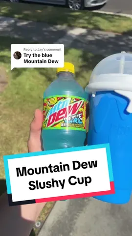 Replying to @Jay  trying mountain dew with the slushy cup, comment what else I should try  #fun #Summer #slushy #cool #coolblue #tiktokshop #fyppppppppppppppppppppppp 
