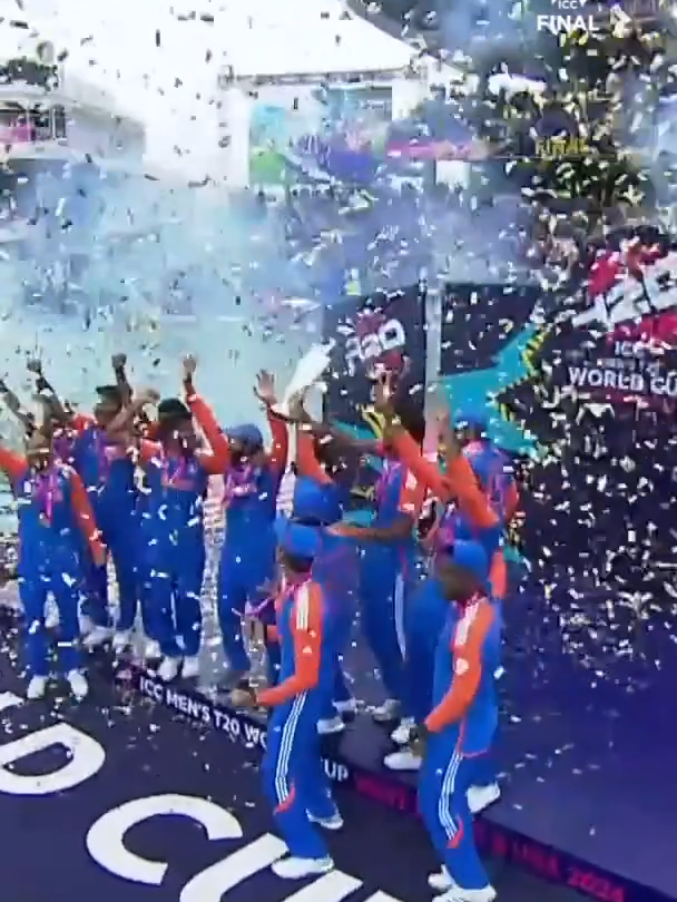 The moment India lifted the #T20WorldCup 2024 Trophy 🏆 #SAvIND #T20WorldCup #India #cricket #cricketlover