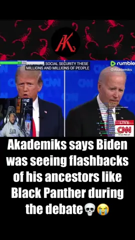 Akademiks says Biden was seeing flashbacks of his ancestors like Black Panther during the debate💀😭