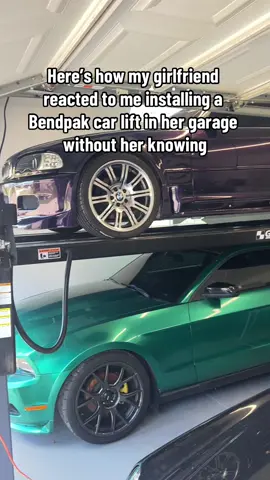 Safe to say she likes it😂🫱🏽‍🫲🏼 @Christina Roki #bendpak #surprise #reaction #cars #carlift #carcollection 