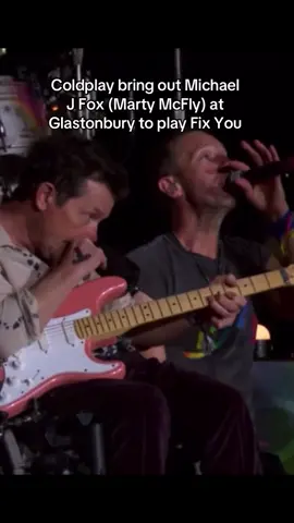What an incredible moment. Gives me goosebumps. 🥹🥹🥹 Video creds: BBC Iplayer  #glastonbury #glastonbury2024 #coldplay #martymcfly 