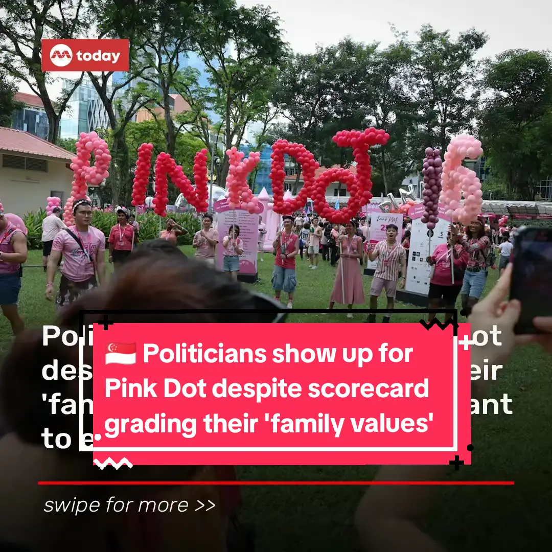 Despite the emergence of a scorecard 📝 grading politicians based on their traditional stances on #familyvalues, several politicians attended this year's #PinkDot, with two Members of Parliament (MPs) from the People's Action Party saying that it is important to speak to all communities in Singapore. #sgnews #sgpride #lgbtq 