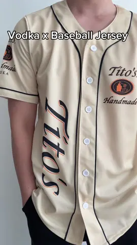 Vodka x Jeysey!!! This is a must have item for alcohol and baseball lovers🫶🏻🫶🏻🫶🏻 #whiskey  #baseballjersey #jersey #alcohol #whiskeylover #foryou #trending #vodka #titosvodka 