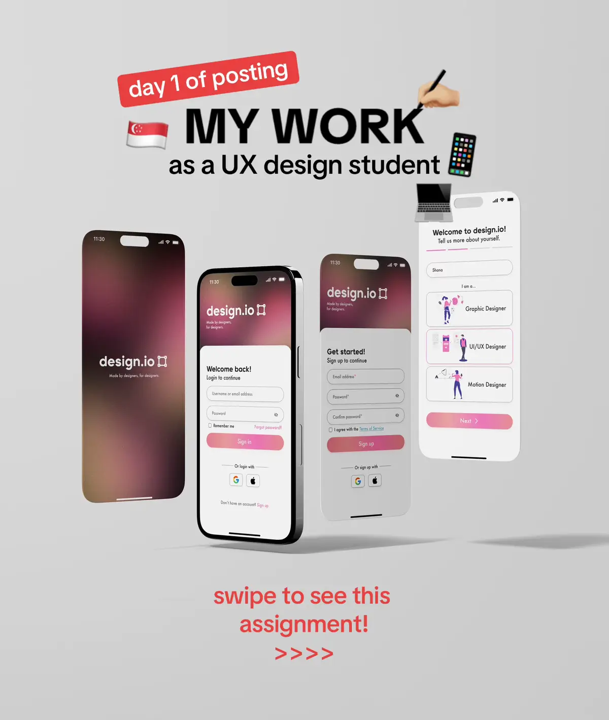 today's showcase is an app login flow! #uiux #uxdesign #uidesign #designstudent