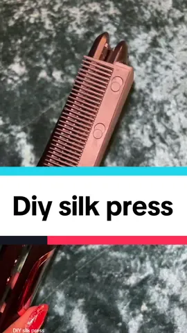 Diy silk press with the silky str8 hair straightener attachment comb #diysilkpress #hairtok #hairstraightener #naturalhair #beautytools 