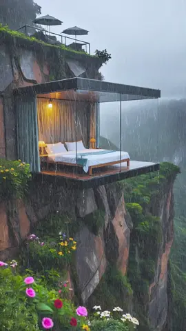 Rainy Escape: Cabin in Green Mountains, Serene Valley View, and Gentle Rain #rainydayvibes #cabinlife 