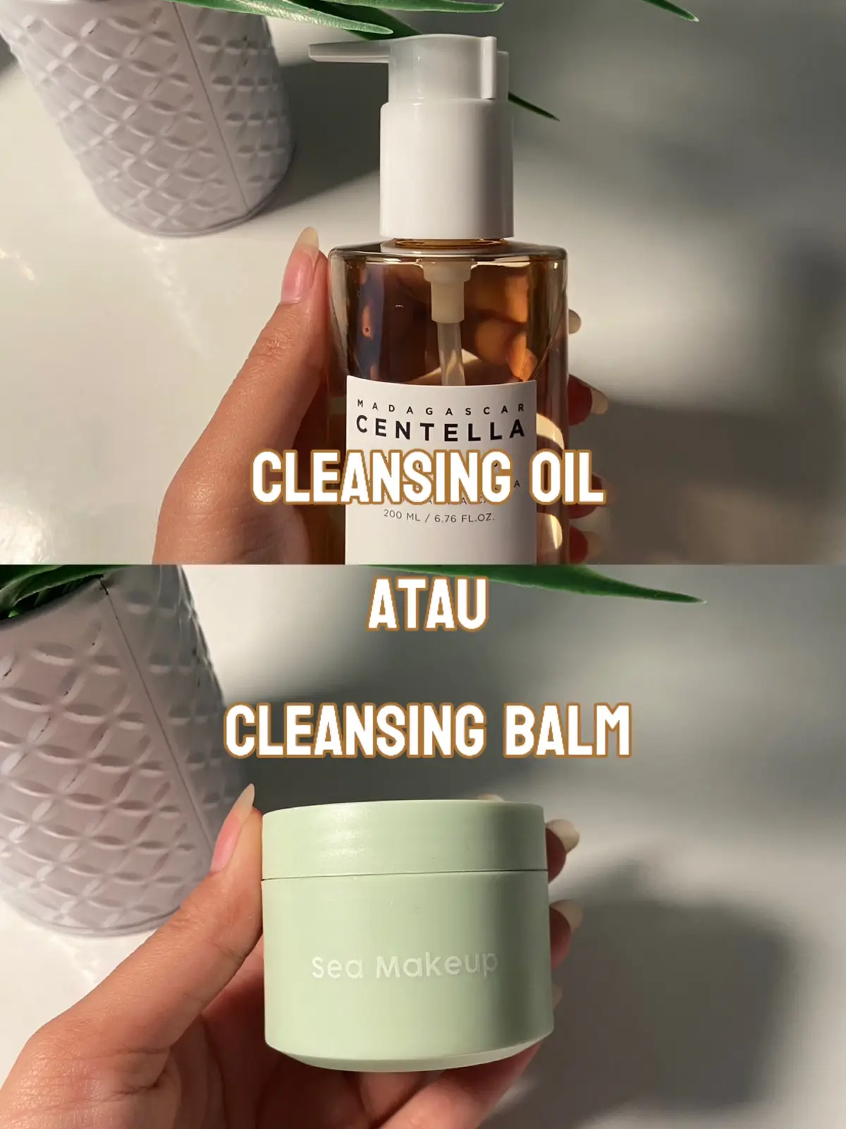 Today minbi mau kasih perbandingan cleanser makeup. Cleansing oil skin1004 vs cleansing balm sea makeup. Kalo aku lebih suka cleansing oil, karena lebih sat set dan ga perlu banyak usaha. Namun perlu di tekankan dua-duanya perlu dibilas dengan air ya Kalo kamu lebih suka yang mana?
