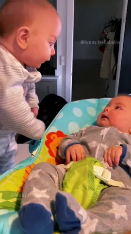 Cute twin babies #funnybaby #funnyvideos #funny #cutebaby #cute #baby #kids #laugh #fyp #foryou 
