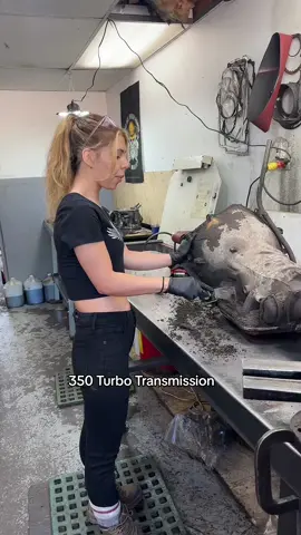 This one to tear down was a bit of a pain but did it. 350 Turbo Transmission for the Chevy Camaro #fyp #foryou #mechanic #apprentice #mechaniclife #womenintrades #transmission #mechanicshop #garage #cars #cargirl #camaro #technician #350turbo #mechanicgirl #tiktok #reels #video #contentcreator #carrepair #tools