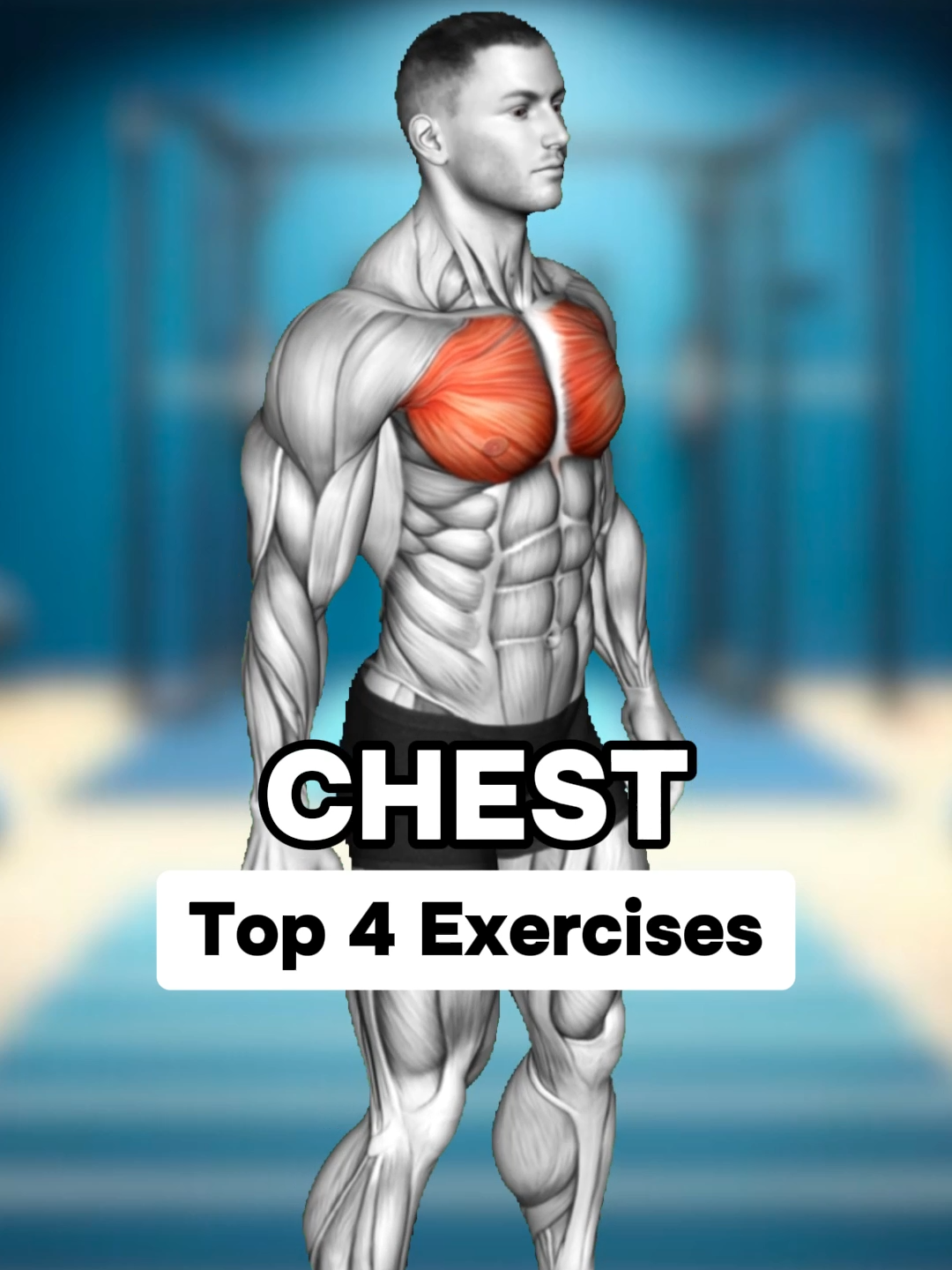 TopChest4Chest - Top 4 😍 🏋️Exercises: 1. Dumbbell Bench Press 2. Cable Crossover 3. Incline Barbell Bench Press 4. Dumbbell Fly