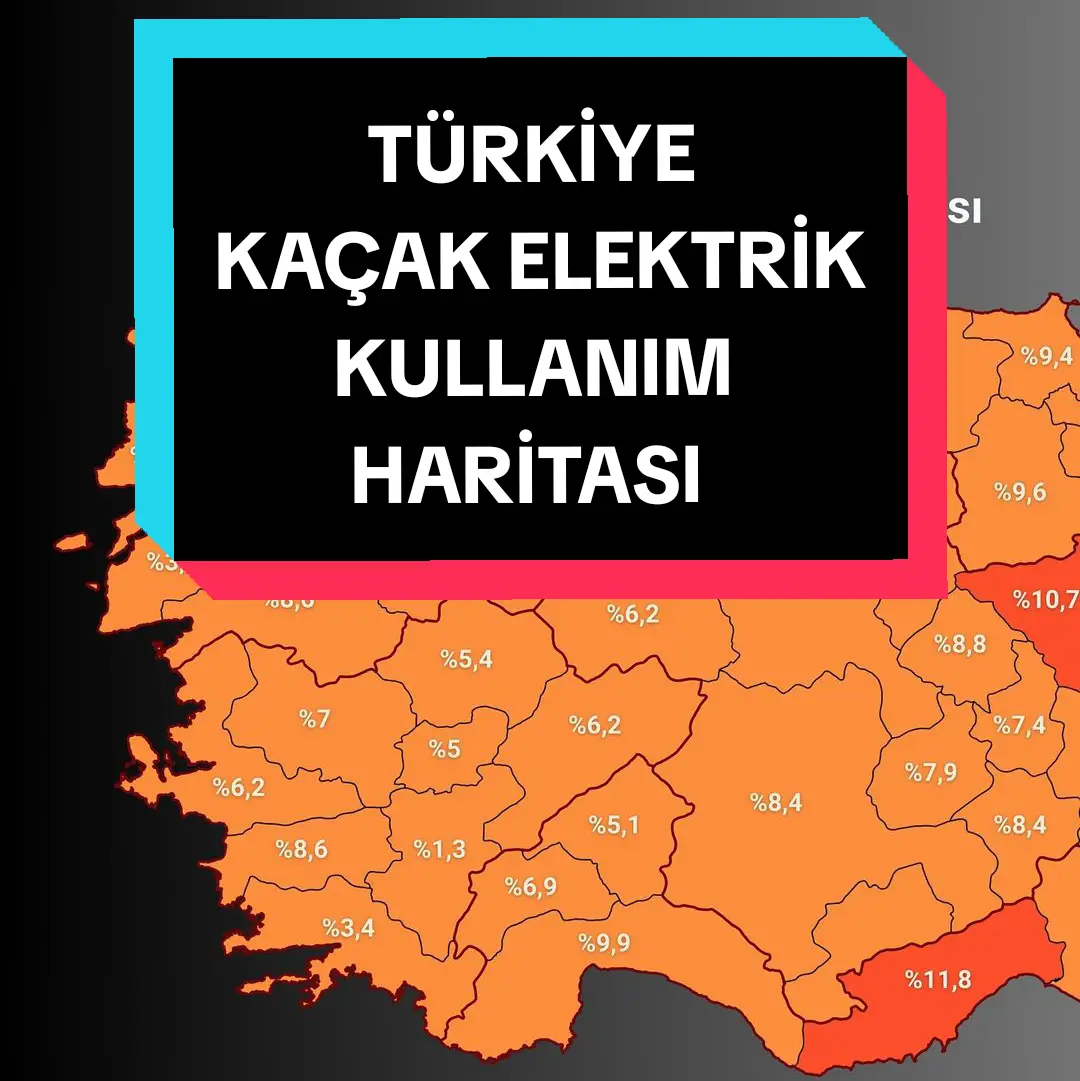 TÜRKİYE KAÇAK ELEKTRİK KULLANIM HARİTASI KAYNAK: ENDAKSA