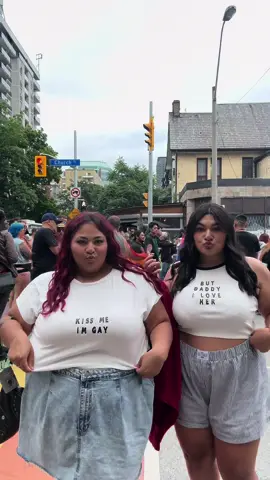 Siblings take pride! 🫶🏼 one of the few days a year when Toronto really slays! Cute pride day  #torontopride #Pride #prideparade #pridemakeup #prideshirts #diypride #prideoutfits @Gabby 