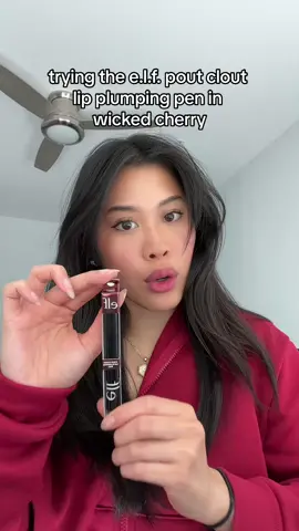 the perf red + brown shade!!  #elfcosmetics #elflipstick #elfwickedcherry #elflipplumpinggloss #elflipplumpingpen #90slipstick #90slip #cherryredlipstick 