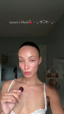 makeup but make it straught from earth🎀🍒 #cherryblush #makeuphack #blush #cherries #coquette #model #nyc 