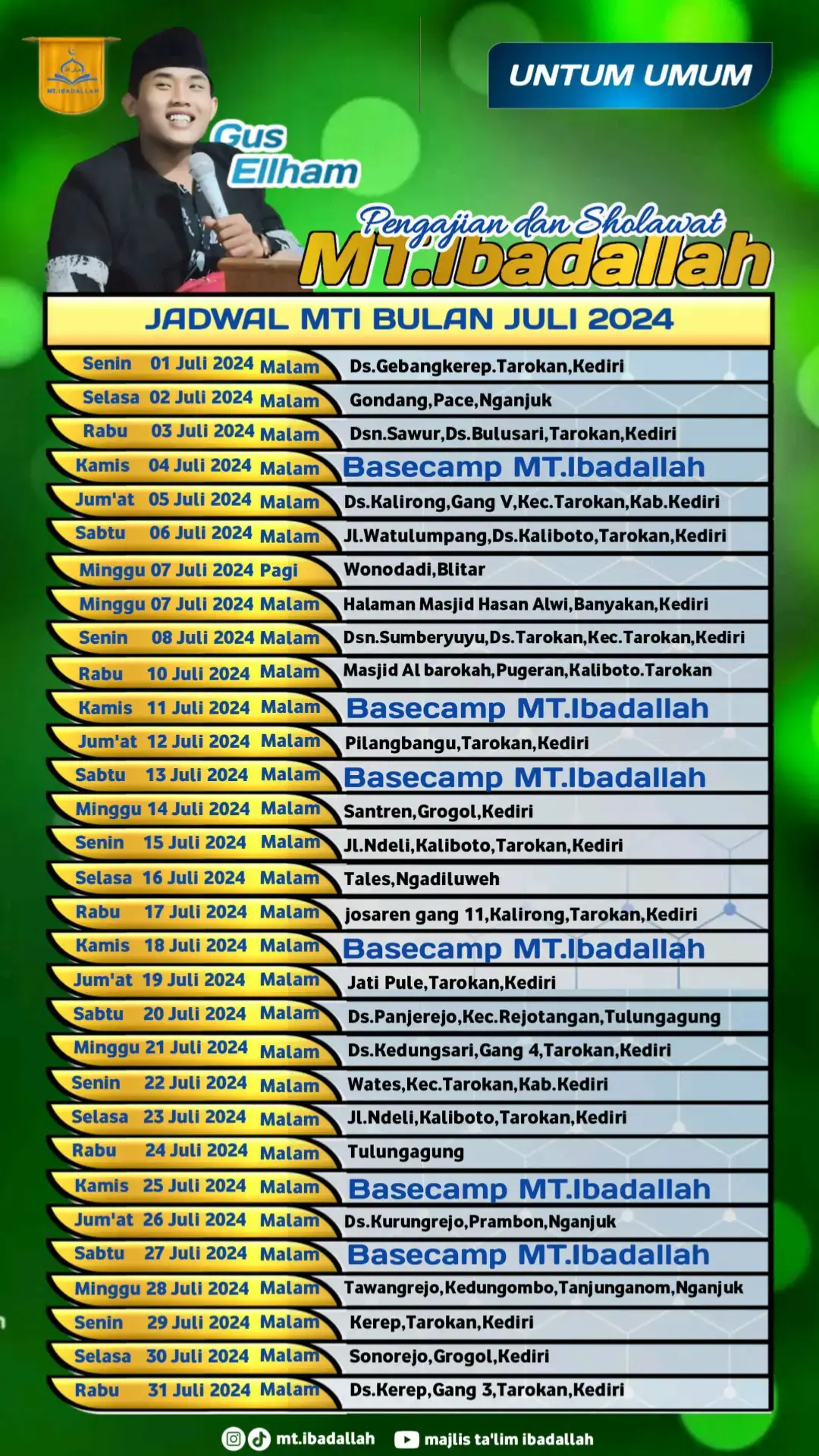 jadwal mt ibadallah bulan Juli  #punjer #fyp #ngajinyeni #a1 #fypシ #majlis #viral #fypシ゚viral #kediri #guselhamyahyaalmaliki #gus #rutinan #sholawatan #mtibadallah #jadwalmajlis 