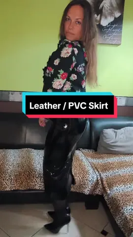 leather Skirt women woman latex cuir leder rubber sexy femme womens 