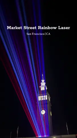 The world’s largest Pride flag is here this weekend as the rainbow laser illuminates Market Street. 🏳️‍🌈 I was in SF last night and walked down this street after dinner. It was very cool to see in person, and I’m glad the city did it again this year. What a great way to end the month of June!  #sf #Pride #pridemonth #rainbow #laser #lightshow #sunday #california 