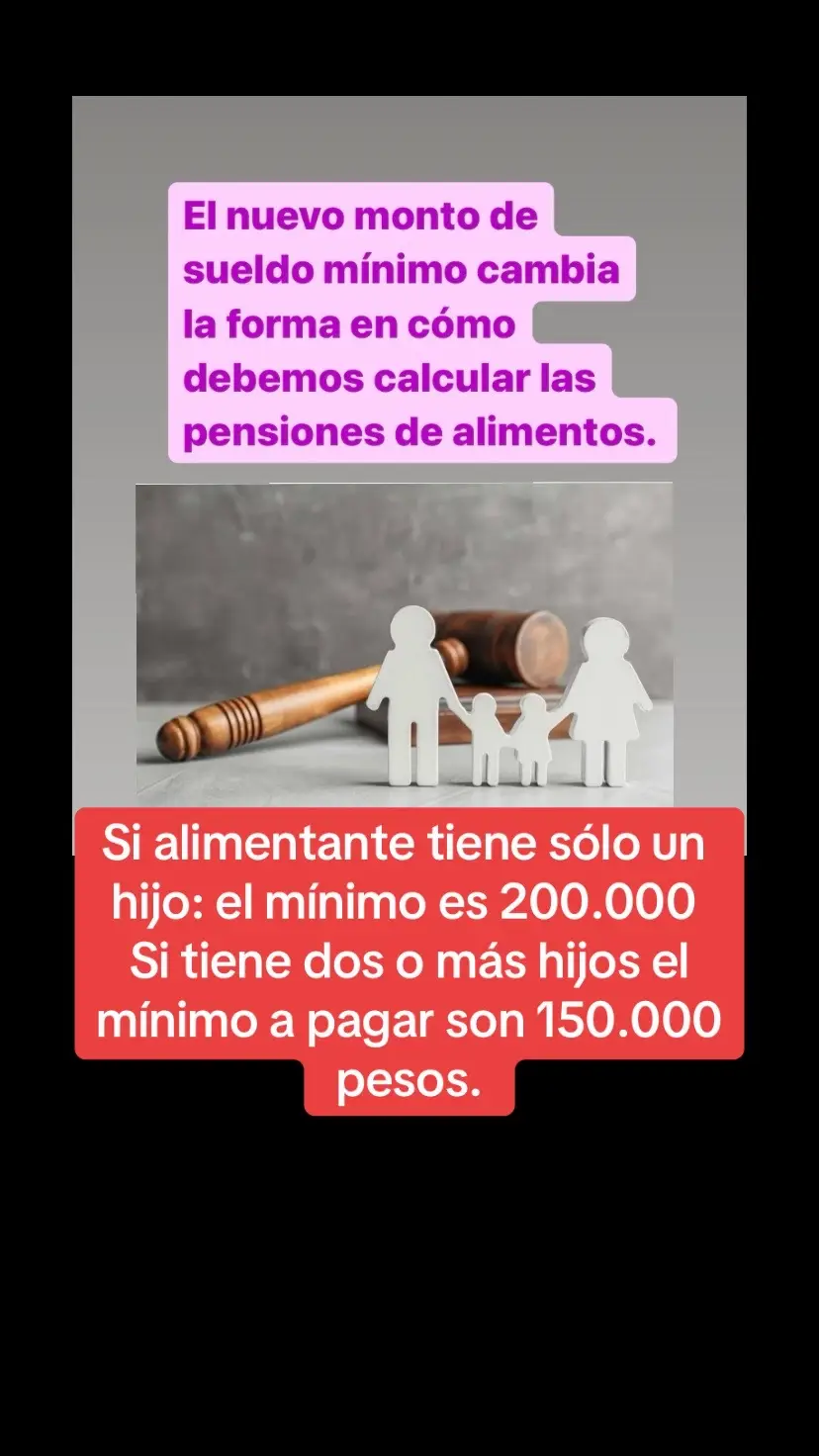 Ojo, con esta modificación. Ya que todas las pensiones nuevas que se demanden por primera vez o los aumentos que se soliciten deben considerar estos mínimos. Para asesorías me pueden contactar a mi numero personal que de encuentra en mi perfil.  #sueldominimo #pensionalimenticia #papitos #hijos #derechos #noeshumoresverdad #realnofake #abogadaentiktok 