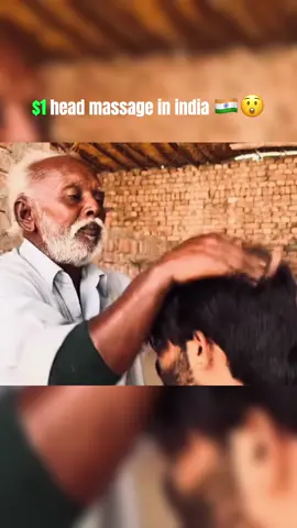 $1 head massage india #india #headmassage #barber #massage #asmr #dollar 