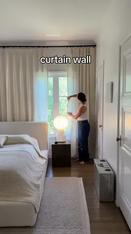 Transformed my bedroom on a budget! These wall to wall drapes  have completely changed the feel of the room ✨ #curtains #curtainwall #bedroomdecor #bedroominspo #bedroommakeover #homedecor 
