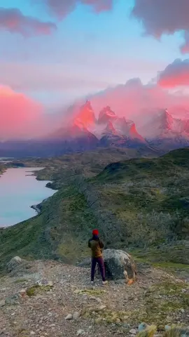 a windy and beautiful sunrise in patagonia.. #patagonia #Hiking #nature 
