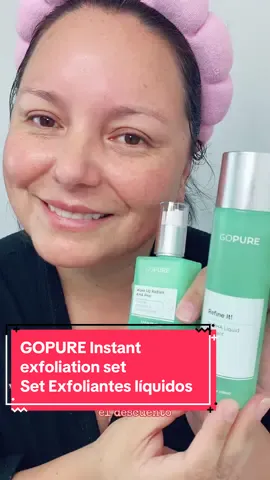 GOPURE Instant Facial exfoliation set. Liquid exfoliation set GOPURE. Exfoliadores líquidos de GOPURE con BHA exfoliante liquido. Ayuda con la textura de losnporos, acné, y aclara la piel. Contiene Tropical fruit Bioactive Complex. Ponte bonita mientras duermes! @Gopure #gopure #gopurebeauty #gopureglow #gopurepartner #gopureskincare #foryoupage #foryourpages #foryou #paratipage #itssofiatheme #destacame #tiktokshopus #shoppingusa #tiktokshop #fourthofjulysale #summersales #gopureboost #exfoliate #exfoliantes #BHA #bioactive #veganbeauty #ahapeel #skincaretok #akincareroutine #nightbeautyroutine #acnetreatmen #melasmatreatment #melasma #melasmaskincare #melasmatips #acnecare #tiktokmademebuyit #beautyset #SkinCare101 #clearskinroutine 