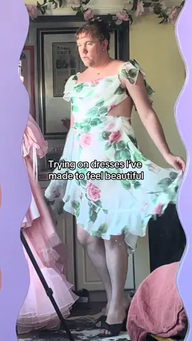 Another little video of a work in progress dress ive been rethinking. It’s a retake on my SS22 Rachel Paper Dress with chiffon fabric rarher than the more sturdy poly taffeta i was using! What do you think? #queer #fashiondesigner #transfem #transfemme #queertok #enbyfashion #transfemme #queerfemme #enbytiktok 