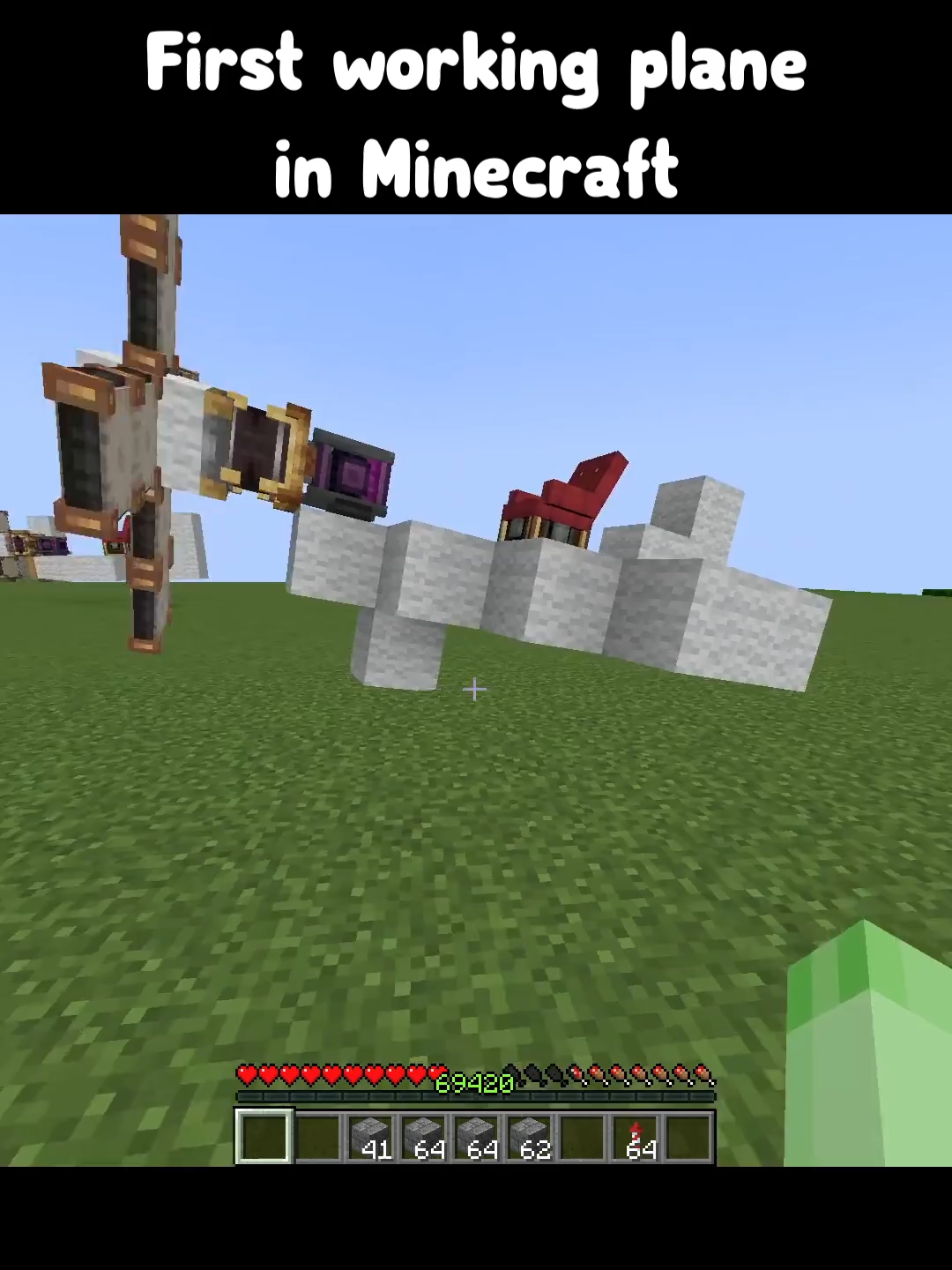 Building the First Functional Airplane in Minecraft #Minecraft #minecraftmemes