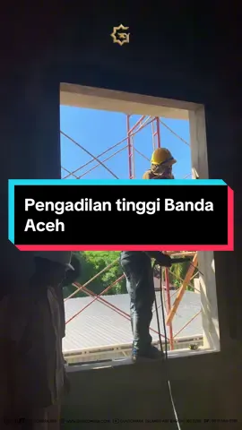 Proses pemasangan GRC di Pengadilan tinggi Banda Aceh #fyp #architecture #xyzbca 