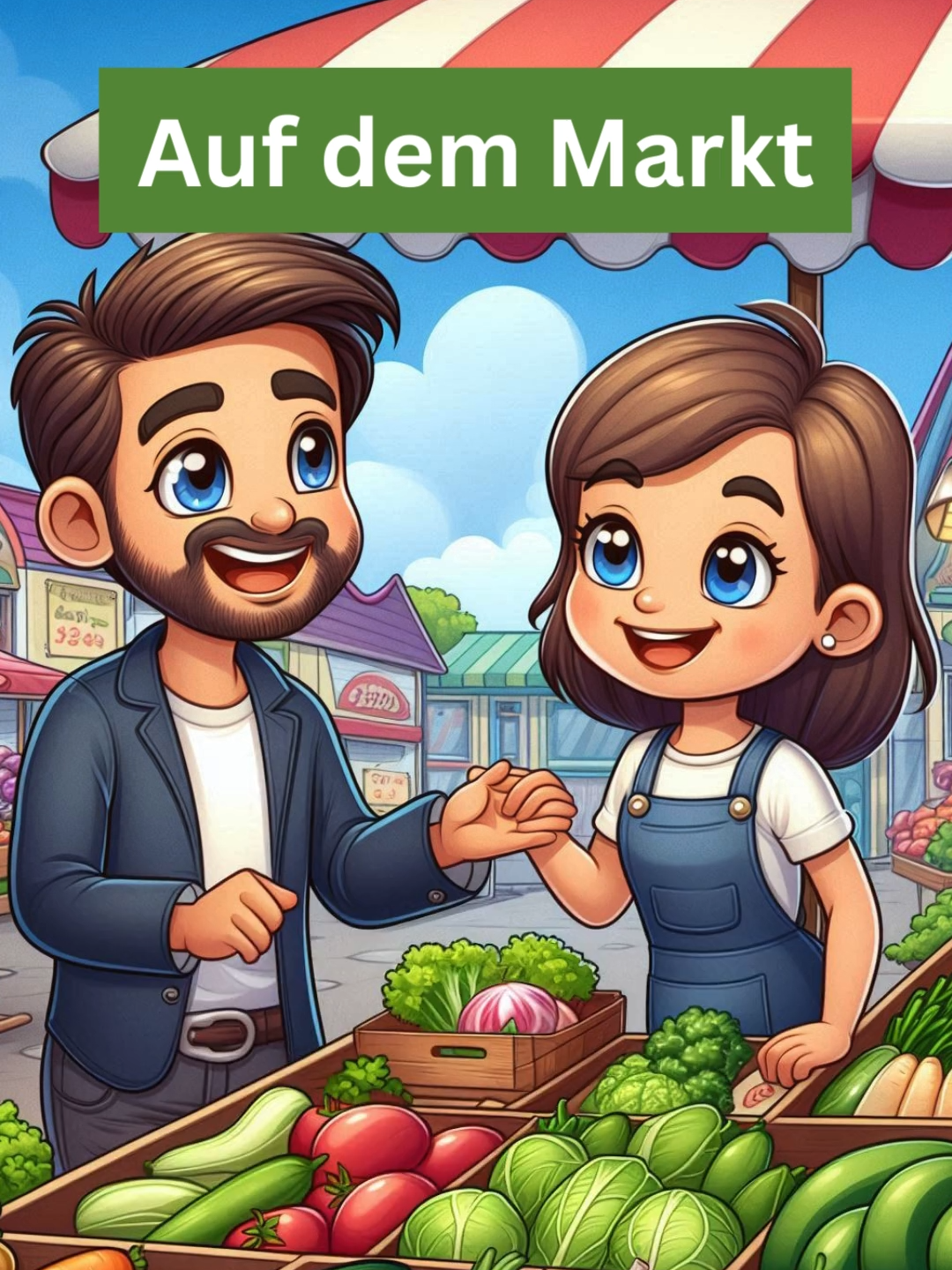 Der Einkauf auf dem Markt auf Deutsch: So geht's! Du möchtest Gemüse auf einem Markt kaufen? Dieser Dialog zeigt, wie ein Gespräch mit der Verkäuferin am Marktstand abläuft. Perfekt für deinen nächsten Einkauf auf dem Markt in Deutschland! #deutschlernen #easydeutsch #sprachelernen #deutschkurs #germanlanguage