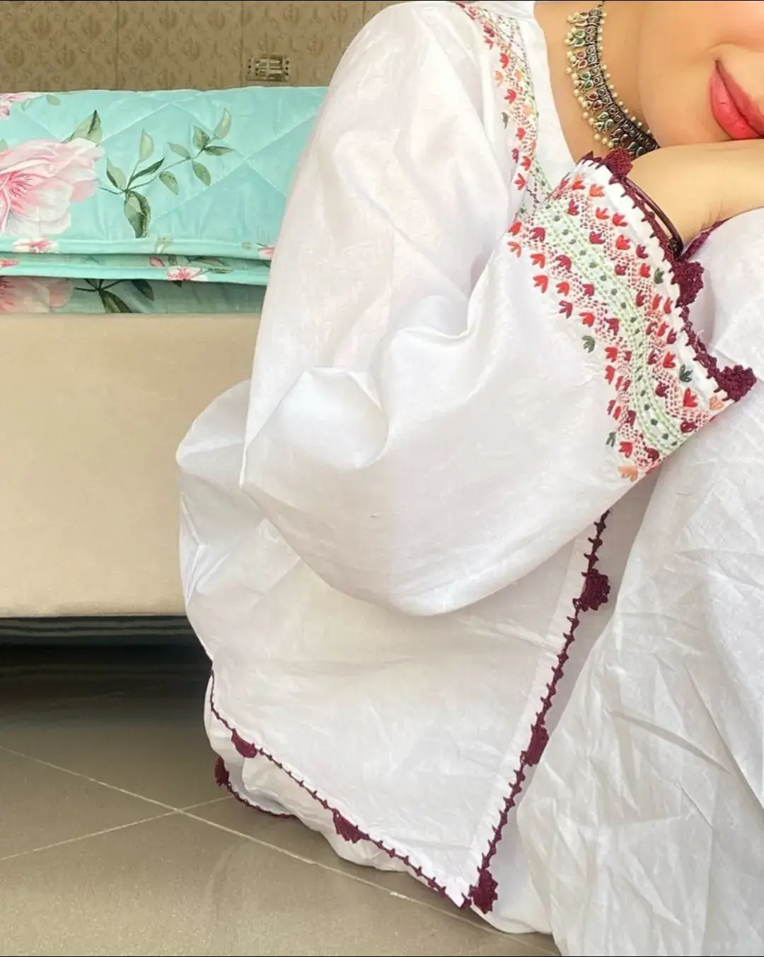 Wearing this beautiful dress mehruniisa Make on order  All size available  Color can be costomize on your choice  Delivery time 15 to 25 days  Half payment advance for order confirmation #viral #foryoupageofficiall #trending #foryou #tiktokpakistan #sindhicollection785 #1billionlikes❤️ #sindhi #sindhistatus #worldwideshipping #fyp #tiktok #sindhidress #foryoupage #fypp #foryoupageofficiall 