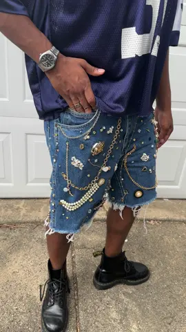 Handmade Jorts. I need a name for them. #jortsoutfit #jorts #jewelry #mensfashion #nycfashion #handmade 
