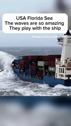 The big waves are so amazing. They play with the ship #ocean #bigwaves #ship #sea #fyp 
