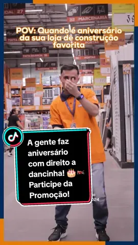🎂 Aqui a gente faz #aniversário com direito a dancinha para comemorar! 🎈 Entramos na #trend! 😂  POV: É ANIVERSÁRIO da sua loja de #materiaisdeconstrução FAVORITA! 🥳 Participe da nossa #Promoção! É fácil! 👈🏍️ A cada R$400,00 em compras você ganha 1 número da sorte!  Agora, comprando produtos das marcas participantes*, você ganha mais 1 número para aumentar as suas chances! 🎂 Consulte mais *informações e compre pelo site: www.obramax.com.br, lojas físicas, televendas e WhatsApp:  3003-3400! 📲 #aniversarioobramax #obramax #obraécompromisso #construcao #construção #obraereformas #lojademateriaisdeconstrução #atacado
