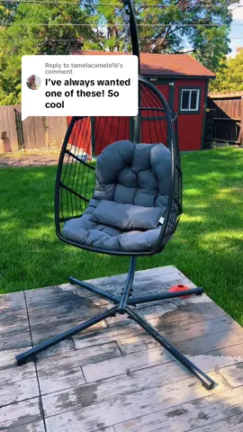Replying to @tamelacamela16 #eggchair #swingingeggchair #summermusthaves #outdoorfurniture #patiofurniture @Yitahomefurniture 