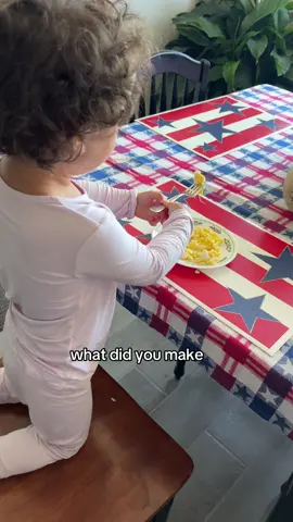 when she asks if i want coffee 😭 we’re visiting family in Texas and she helped make her breakfast 🍳 our sweet girl 🥹🥹