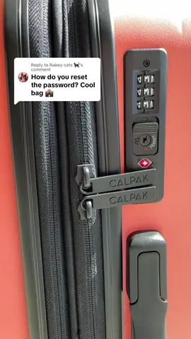 Replying to @Nakey cats 🐈‍⬛ Resetting the TSA lock is as easy as 1,2,3! Just keep my new lock combo between us 🫣 #calpaktravel 