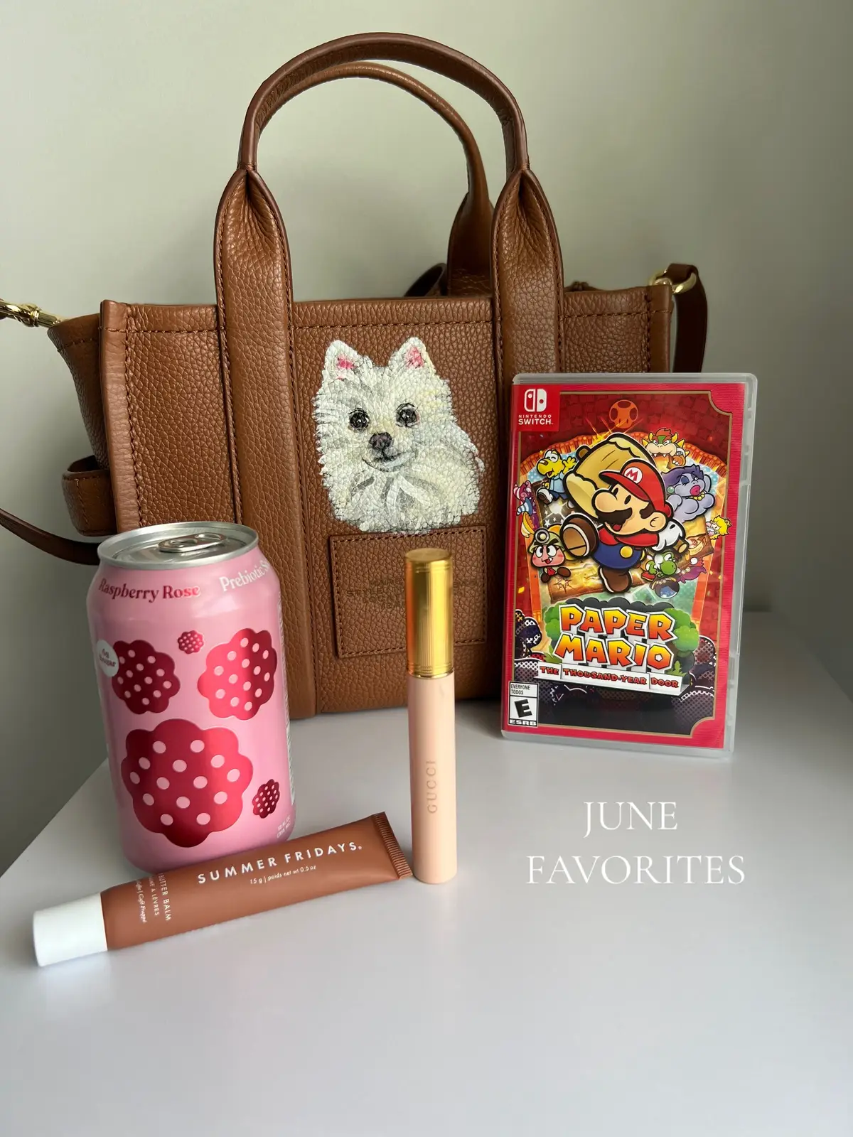 Just sharing a few of my favorite things this month 🖤 I love this trend so I’m excited to see everyone else’s!  #junefavorites #favoritethings #papermario #nintendoswitch #poppi #summerfridays #guccibeauty #marcjacobs #marcjacobstote #foryou #fyp 