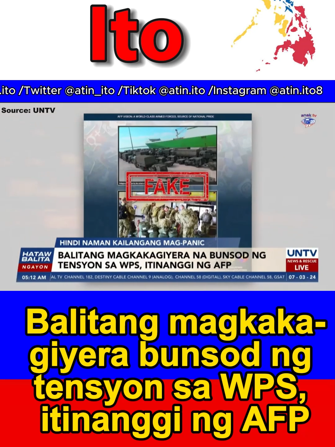 Balitang magkaka-giyera bunsod ng tensyon sa WPS, itinanggi ng AFP #atinito #pilipinotayo #bagongpilipinas #pilipinas #philippines #philippinegovernment #ayunginshoal #westphilippinessea #wps #fyp #fypシ゚ #trending #soverignty #armedforcesofthephilippines #afp