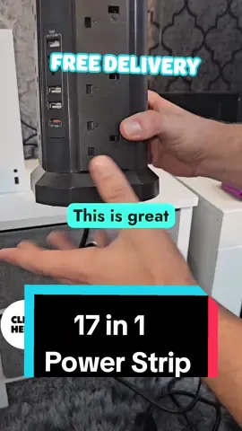 17 in 1 charging station. Never run out plug sockets again. perfect for gaming setups .  multifunctional power strip.usb extension lead tower  #tiktokmademebuyit #chargingstation #extensionlead #usb #GamingSetup #gadgets #tiktokshop #homeaccessories #summersale