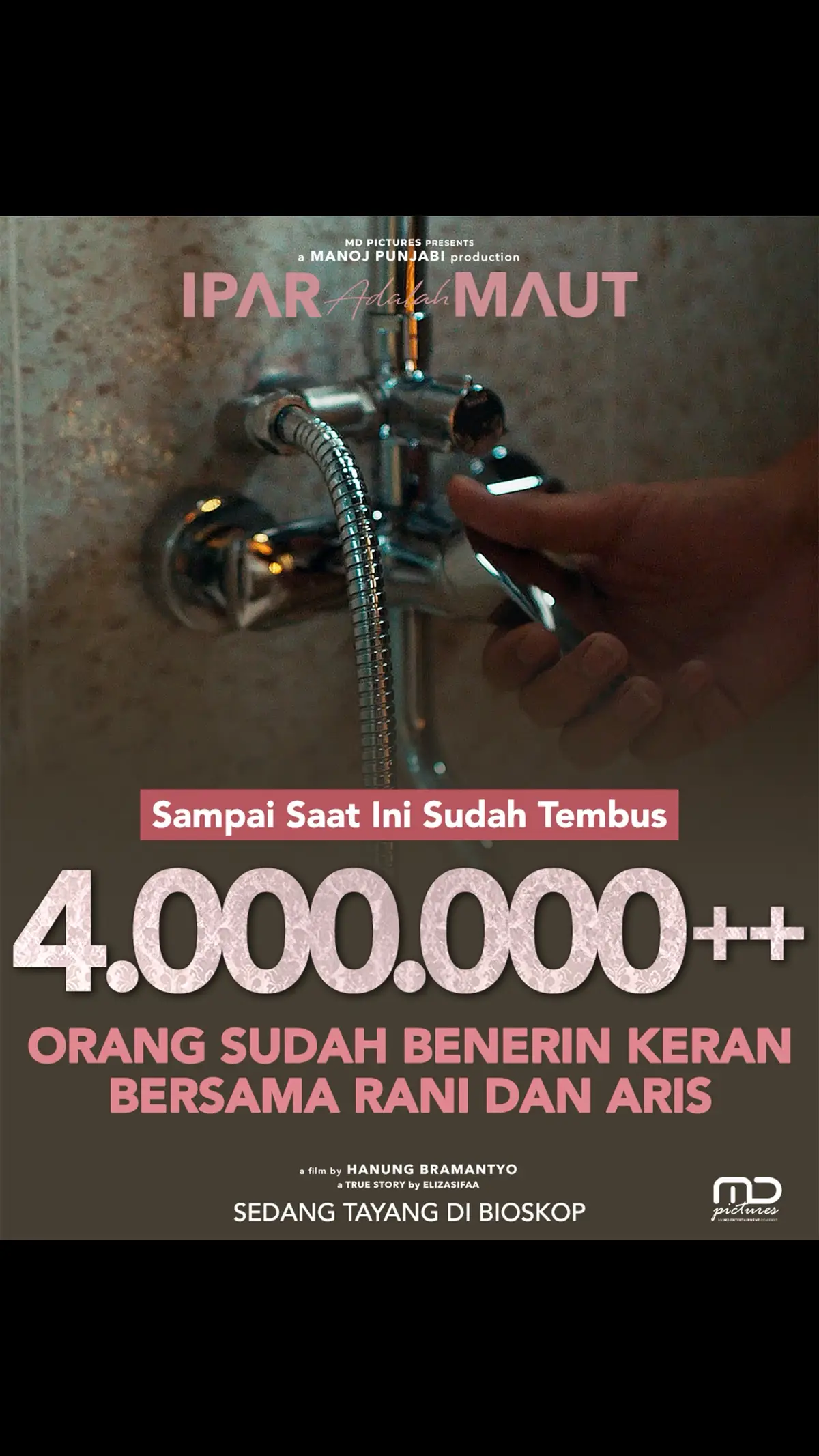 Sampai saat ini, tembus 𝟒.𝟎𝟎𝟎.𝟎𝟎𝟎++ orang udah benerin keran bersama Mas Aris dan Rani! 🚿😭🫵 TERIMA KASIH! Ada yang mau dibenerin juga kerannya sama mas Aris?!?!  #IparAdalahMaut #MDEntertainment #MDPictures #Tiktoktainment 