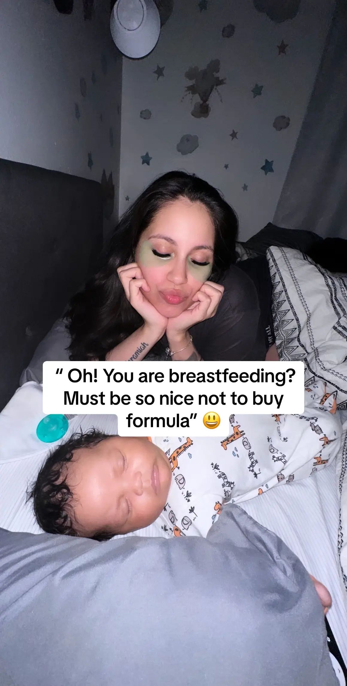 Breastfeeding is not for the weak!! 🥲😫 #motherhood #breastfeedingworkingmom #newborn #boymom #2monthsold #momoftiktok #cosleepingbabies #rainbowbaby #newmom 