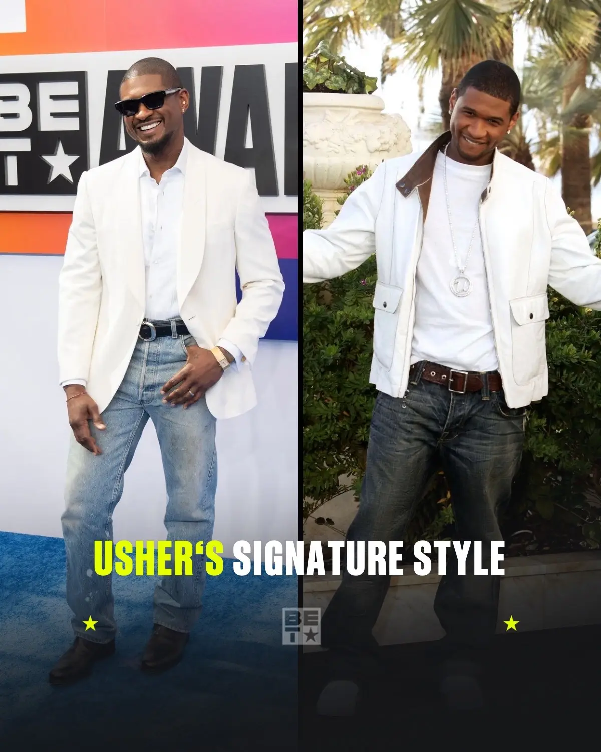 A REMINDER was in order. As the cultural icon he is, #Usher’s outfit was giving “#BETAwards is honoring me, so I’ll honor myself by showcasing my signature style, with a nod to the iconic ‘Yeah’ music video.”  Real ones knew what he was putting down, and we were picking it up! 👖