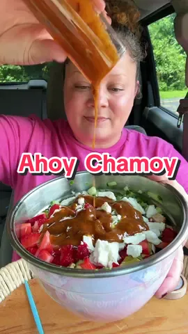I call this dressing Ahoy Chamoy🤪               #chamoy #food #recipes #cooking #mukbang #salad #foryou #lunch #dinner #travel #carlife #asmr 
