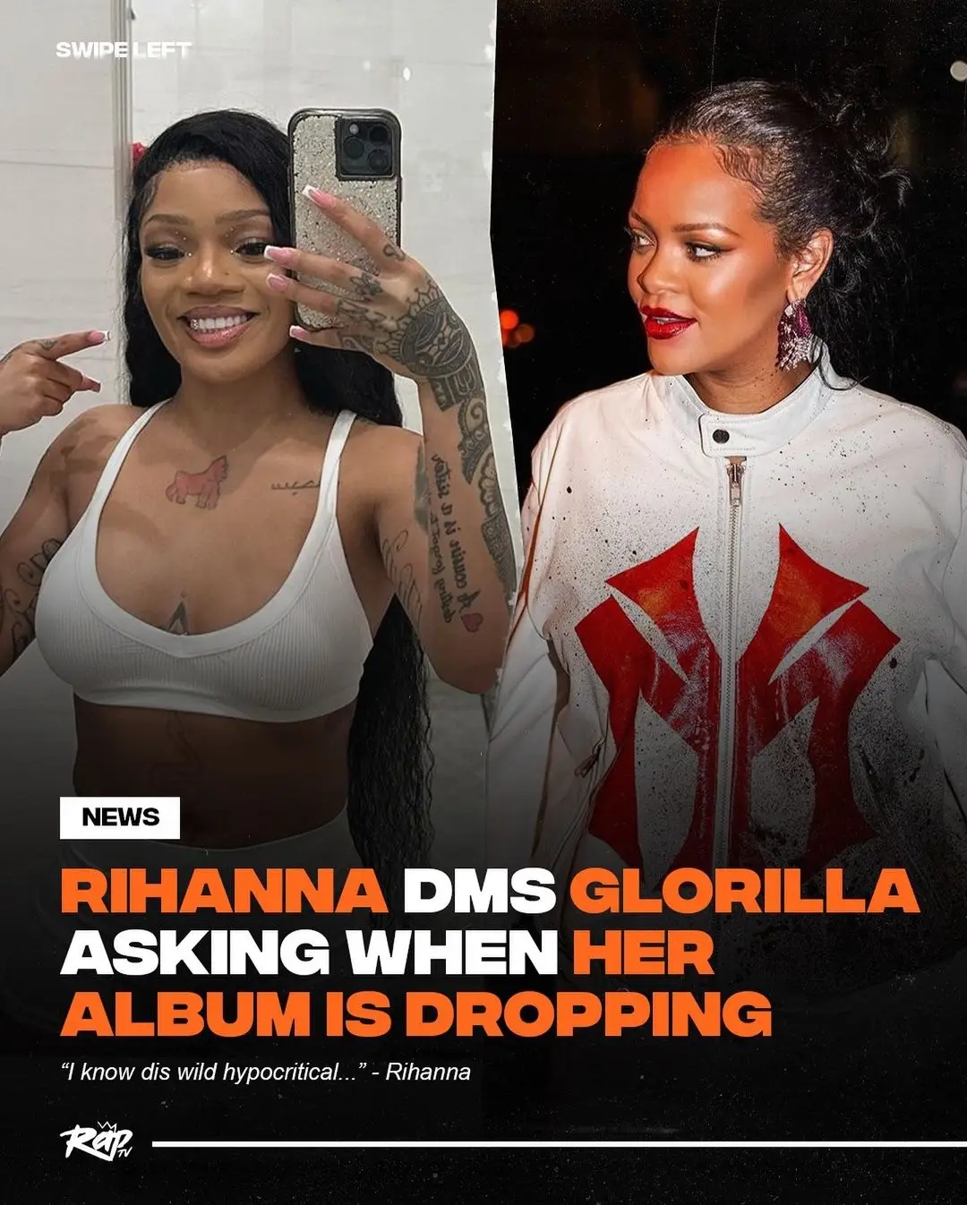 #Rihanna had a “hypocritical” question for #Glorilla ‼️😂 Who needs to drop first⁉️ #RapTV #riri #rihannavideo 