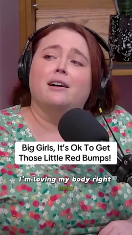 no more little red bump shame!!!! loving this convo w @Lauren Hope Krass & @emily on this week’s ep of Good Bodies, link in bio  #plussize #Summer #bodypositivity #dietculture #MentalHealth #podcastclips 
