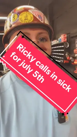 Ricky has to call in sick #fyp #comedy #construction #independenceday #rickyandtheboss #breadstickricky #roughneckroscoe #bossman #bluecollar #bluecollarcomedy #constructionhumor 